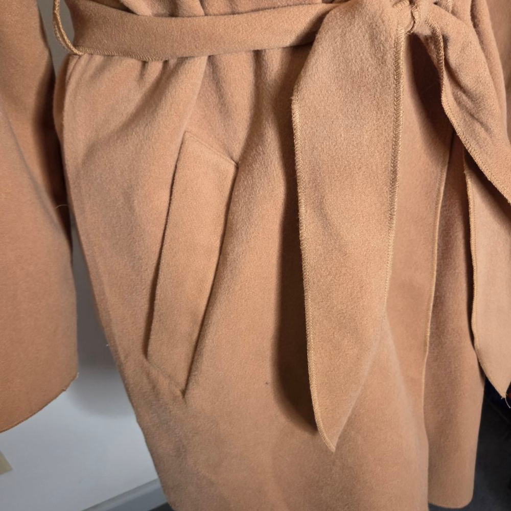 VLD Camel Wrap Coat with Tie Belt Plus Size XL - Picture 6 of 6